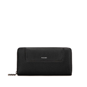 Mae - Recycled Vegan Zip Wallet - Black Pebbled