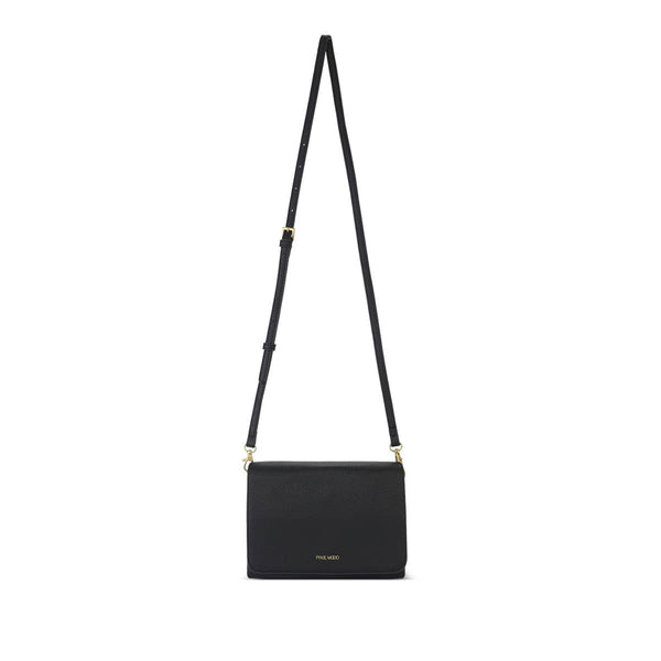Gianna - Recycled Vegan Crossbody Bag - Black Pebbled