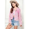 Cropped Denim Jacket with Asymmetric Seam