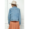 Cropped Denim Jacket with Asymmetric Seam