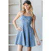 SLEEVELESS SKATER DENIM DRESS