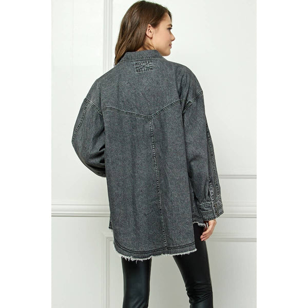 Cargo Pocket Wahed Denim Overshirt Jacket