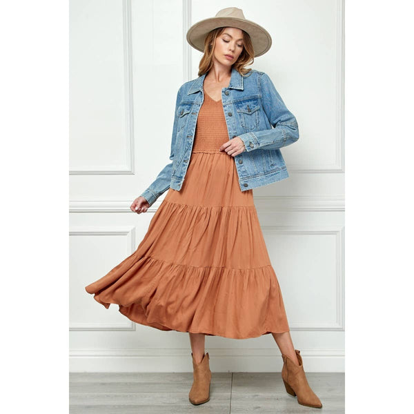 Cropped Denim Jacket with Asymmetric Seam