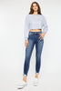 HIGH RISE RAW HEM ANKLE SKINNY-KC9216D