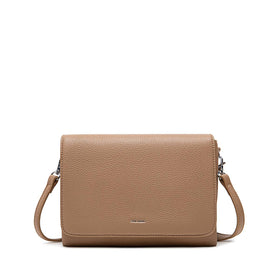 Gianna - Recycled Vegan Crossbody Bag - Latte Pebbled