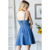 SLEEVELESS SKATER DENIM DRESS