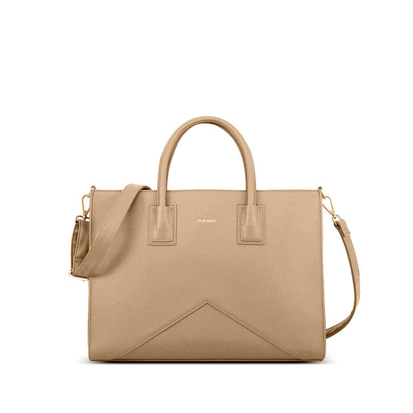 Greta - Recycled Vegan Work Tote Bag - Sand / Recycled