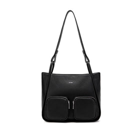 Cathy - Recycled Vegan Tote - Black Pebbled
