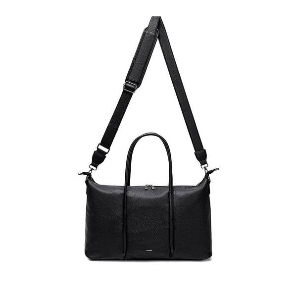 Amara - Recycled Vegan Weekender Bag - Black Pebbled