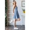 SLEEVELESS SKATER DENIM DRESS