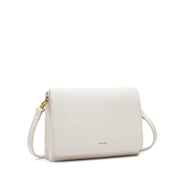 Gianna - Recycled Vegan Crossbody Bag - CoconutCream Pebbled