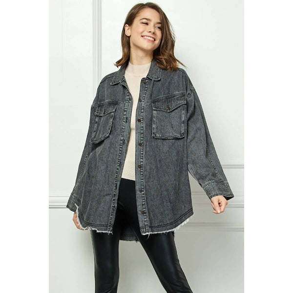 Cargo Pocket Wahed Denim Overshirt Jacket