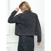 Cropped Denim Jacket with Asymmetric Seam