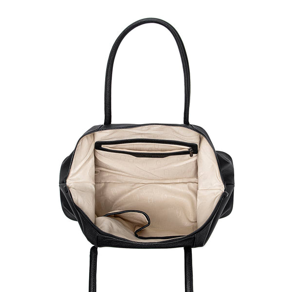 Amara - Recycled Vegan Weekender Bag - Black Pebbled