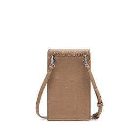 Karla - Recycled Vegan Phone Crossbody Bag - Latte Pebbled