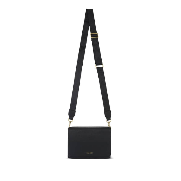Gianna - Recycled Vegan Crossbody Bag - Black Pebbled