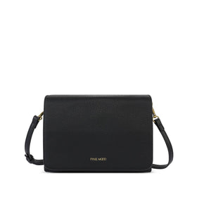 Gianna - Recycled Vegan Crossbody Bag - Black Pebbled