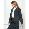 Cropped Denim Jacket with Asymmetric Seam