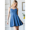 SLEEVELESS SKATER DENIM DRESS