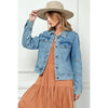 Cropped Denim Jacket with Asymmetric Seam