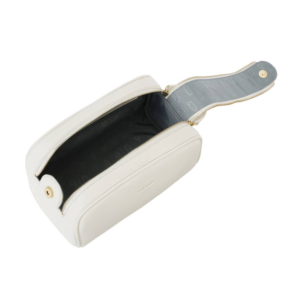 Teagan - Recycled Vegan Toiletry Case - CoconutCream Pebbled