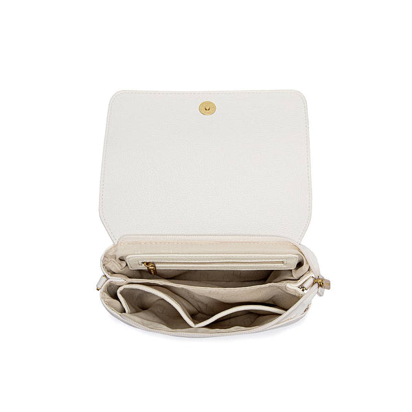 Gianna - Recycled Vegan Crossbody Bag - CoconutCream Pebbled