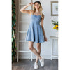 SLEEVELESS SKATER DENIM DRESS