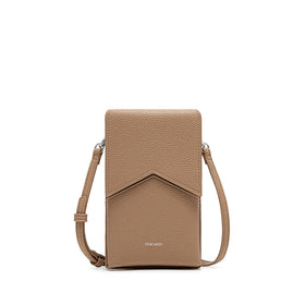 Karla - Recycled Vegan Phone Crossbody Bag - Latte Pebbled