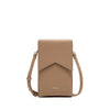 Karla - Recycled Vegan Phone Crossbody Bag - Latte Pebbled