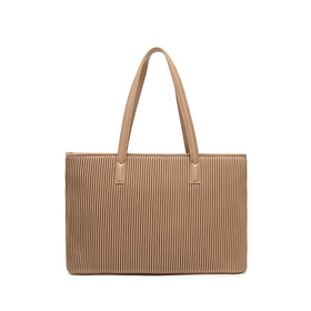 Sadie - Recycled Vegan Tote Bag - Latte Pleated
