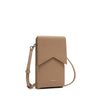 Karla - Recycled Vegan Phone Crossbody Bag - Latte Pebbled