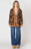 Button Front Patterned Cardigan