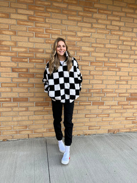 Checkerboard Sherpa Jacket