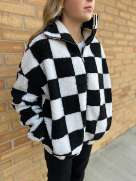 Checkerboard Sherpa Jacket