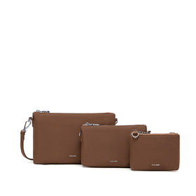 Drea - Recycled Nylon Pouches Set - Espresso Nylon