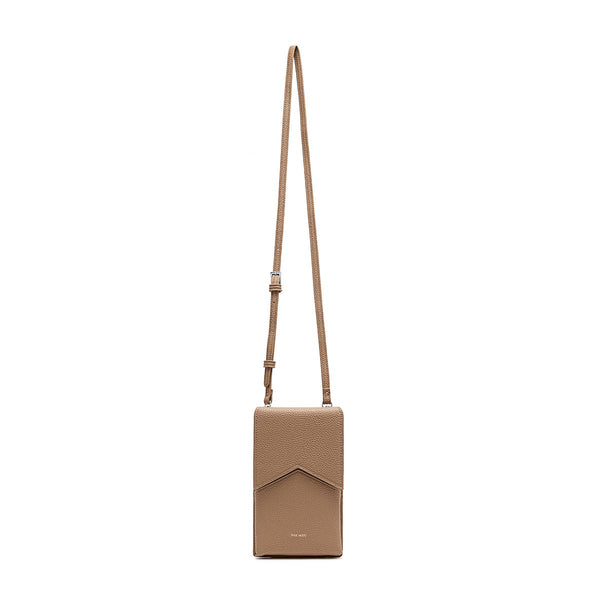 Karla - Recycled Vegan Phone Crossbody Bag - Latte Pebbled