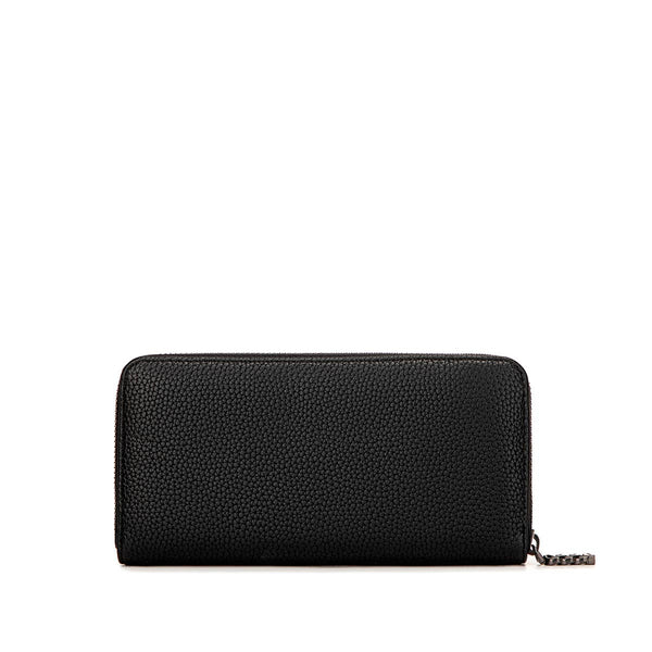 Mae - Recycled Vegan Zip Wallet - Black Pebbled