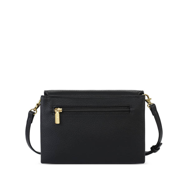 Gianna - Recycled Vegan Crossbody Bag - Black Pebbled