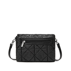 Gianna - Recycled Vegan Crossbody Bag - Black Quilted