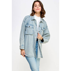 Cargo Pocket Wahed Denim Overshirt Jacket