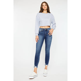 HIGH RISE RAW HEM ANKLE SKINNY-KC9216D