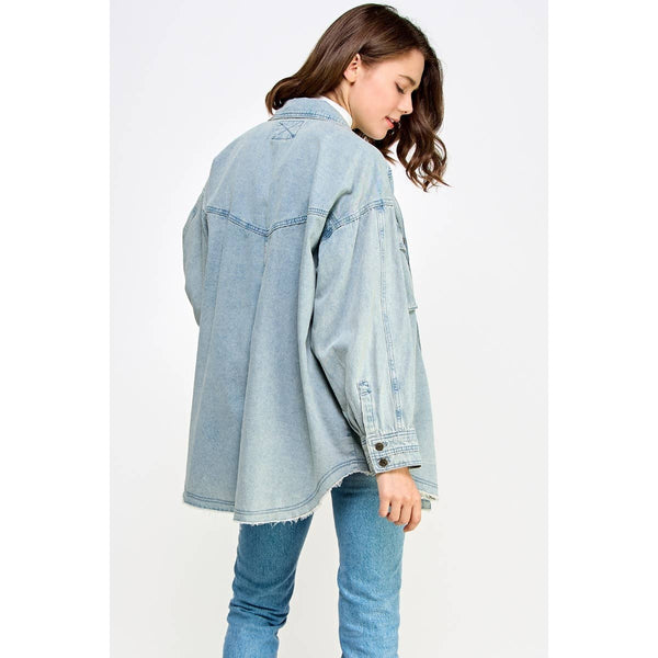 Cargo Pocket Wahed Denim Overshirt Jacket