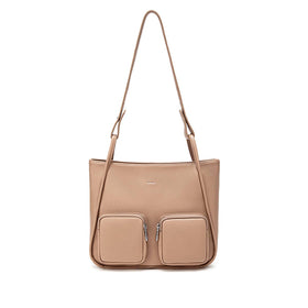 Cathy - Recycled Vegan Tote - Latte Pebbled