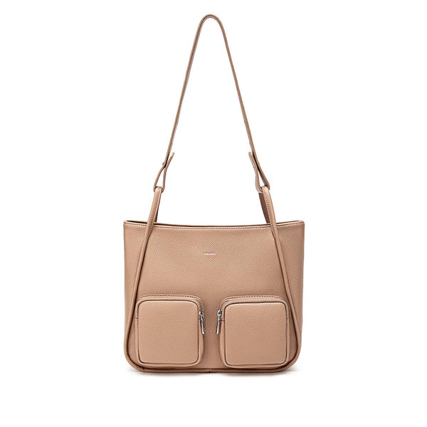 Cathy - Recycled Vegan Tote - Latte Pebbled