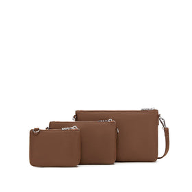 Drea - Recycled Nylon Pouches Set - Espresso Nylon