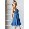 SLEEVELESS SKATER DENIM DRESS