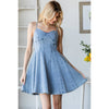 SLEEVELESS SKATER DENIM DRESS