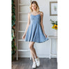 SLEEVELESS SKATER DENIM DRESS