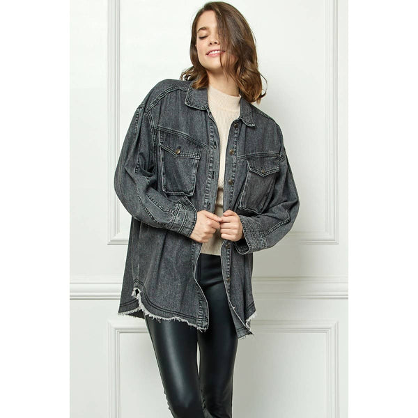 Cargo Pocket Wahed Denim Overshirt Jacket