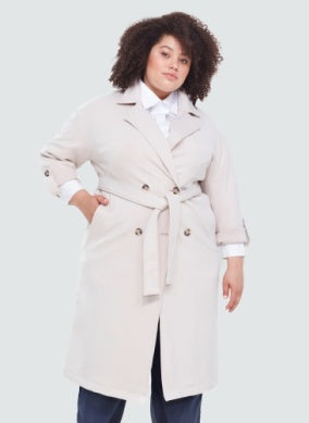Double Breasted Knit Trench
